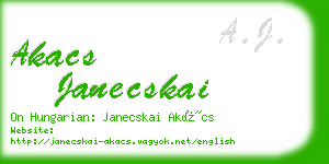 akacs janecskai business card